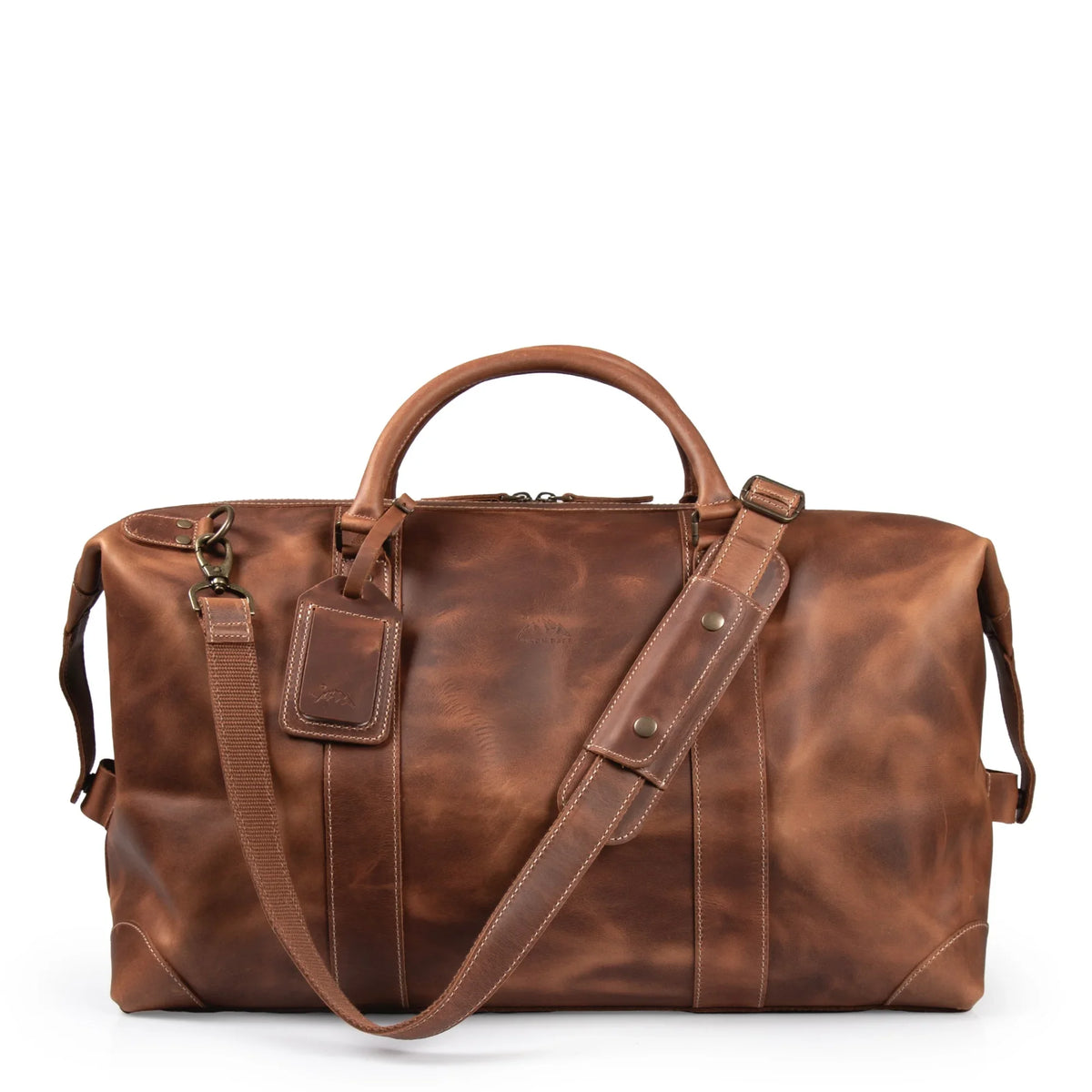 Leather Duffle Bag, 45L Carry-On Weekender, Full Grain Crazy Horse Leather, Yukon Bags, Tan
