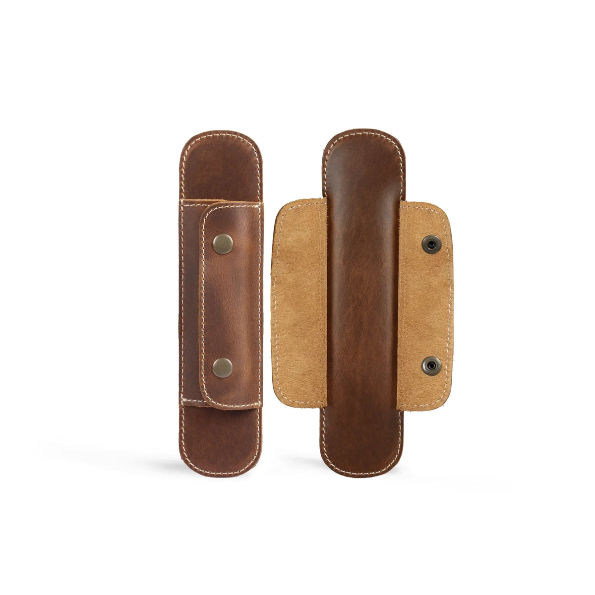 Leather Shoulder Strap Pads, Full Grain Bag Strap Cushions, Set of 2, Yukon Bags, Tan