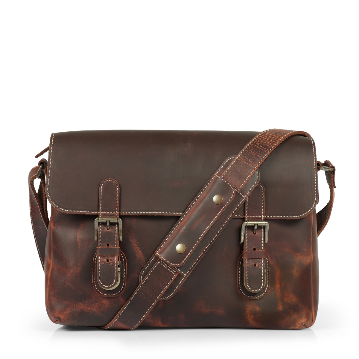 Heavy duty cheap leather messenger bag