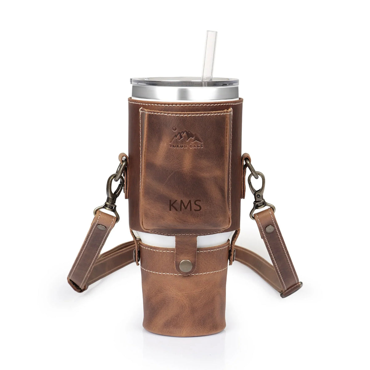 Leather YETI Rambler Straw Mug Pouch