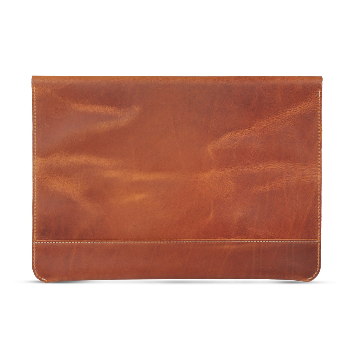 Alsek Leather Laptop Sleeve with Pocket - Leather Corporate Gift, Chestnut / 13 - 14