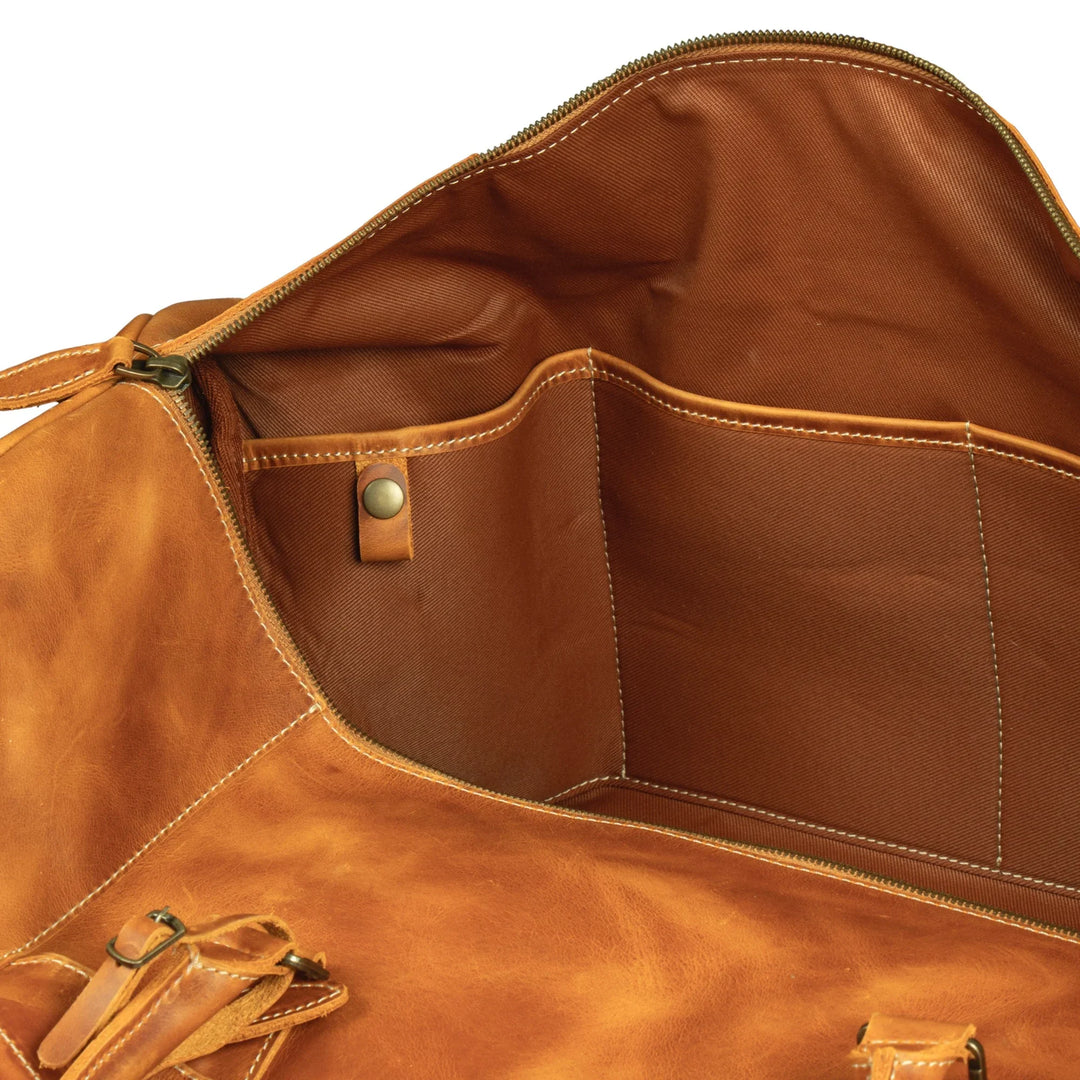 Archibald Leather Duffle Bag | 47L Weekender with Shoe Compartment