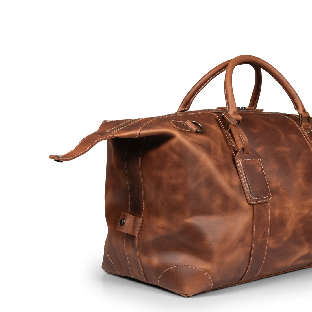 avalanche nekoma ultralight packable travel duffel bag 0 Leather Duffle Bag, 45L Carry-On Weekender, Full Grain Crazy Horse Leather, Yukon Bags, Tan