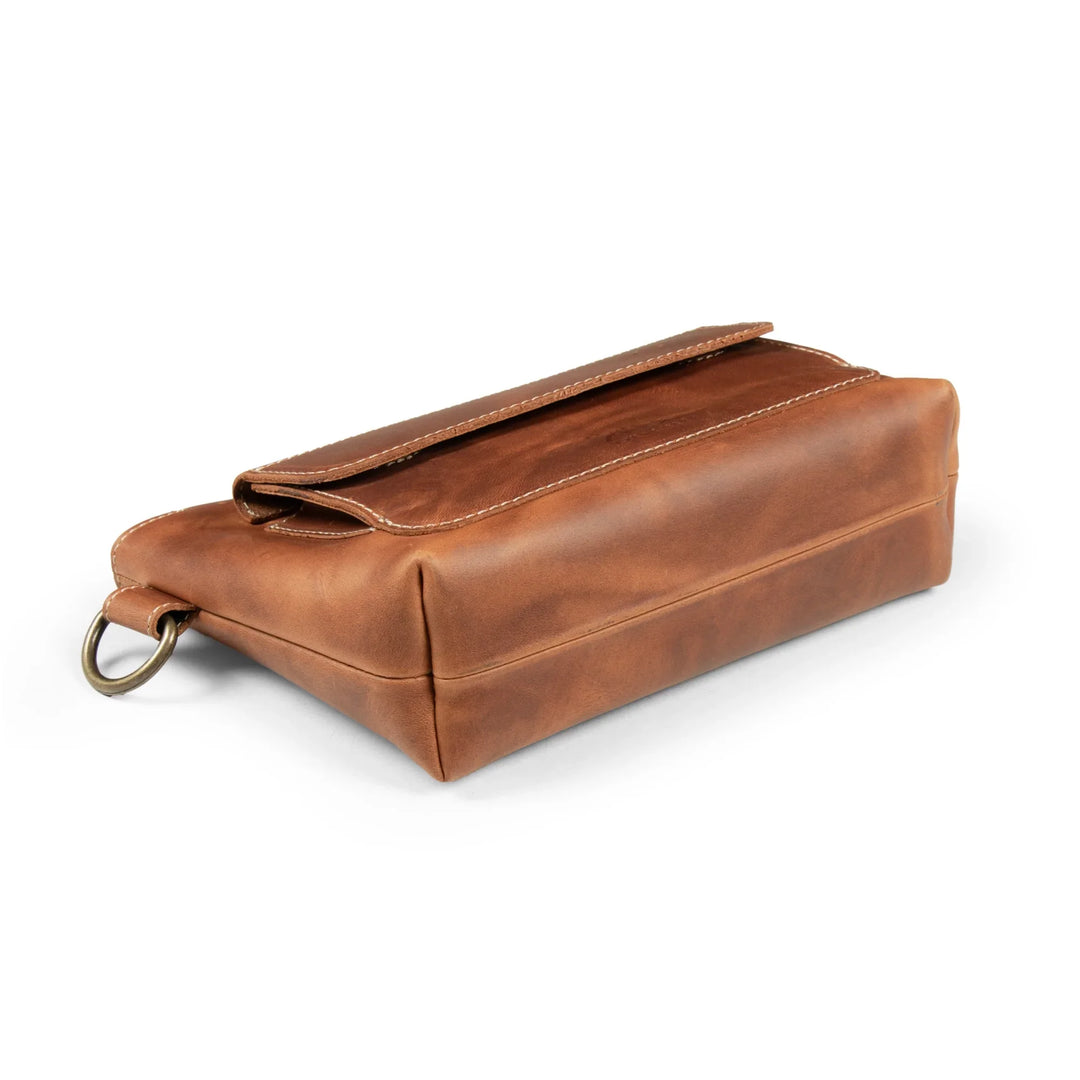 Leather Convertible Crossbody Bag, Full Grain Purse with 2 Straps, Tan, Yukon Bags, Large / Tan