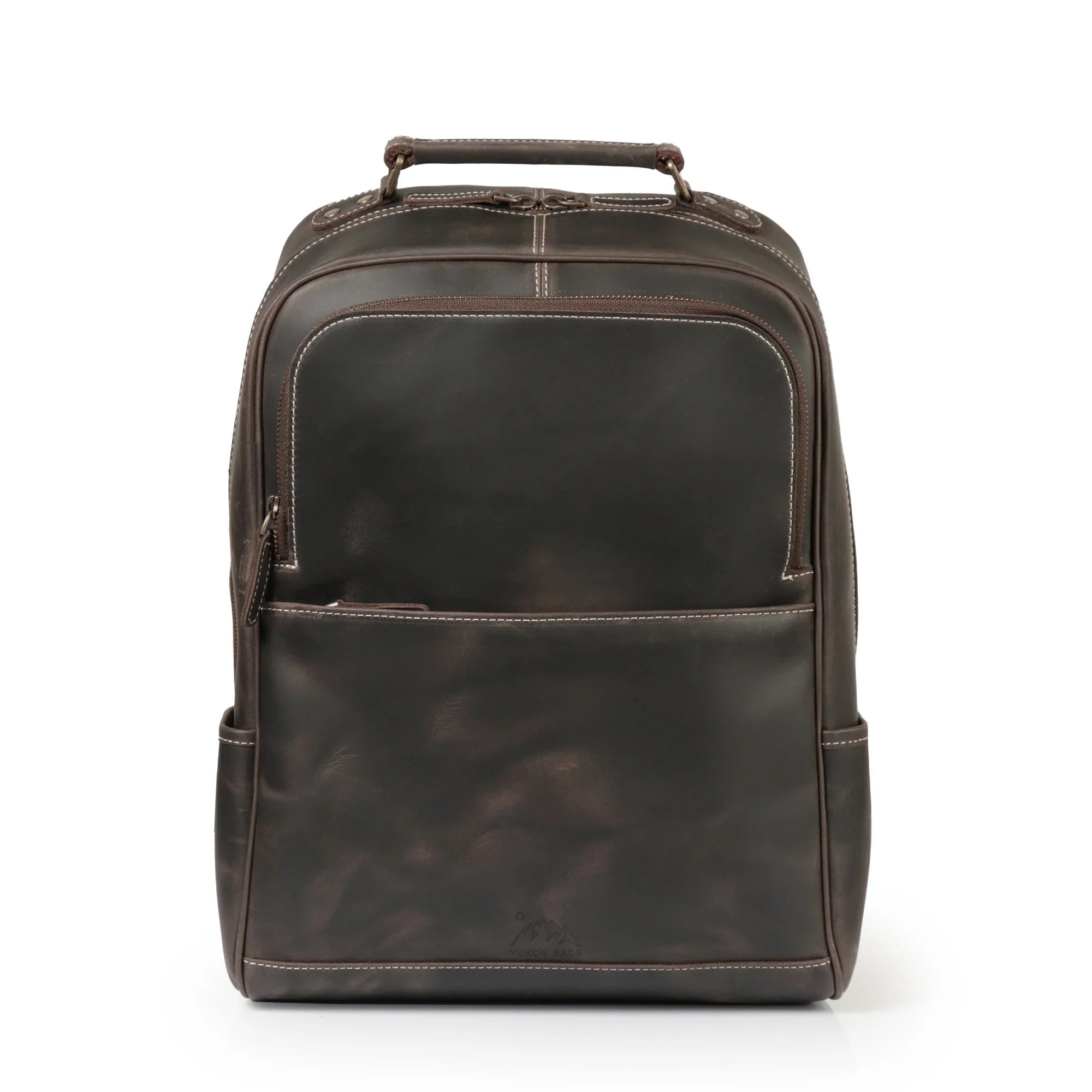 breton leather backpack Frances Leather Travel Backpack Laptop Backpack, Chestnut
