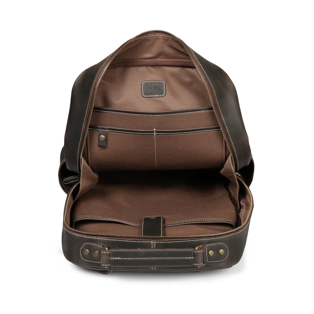 Frances Leather Travel Backpack Laptop Backpack, Chestnut