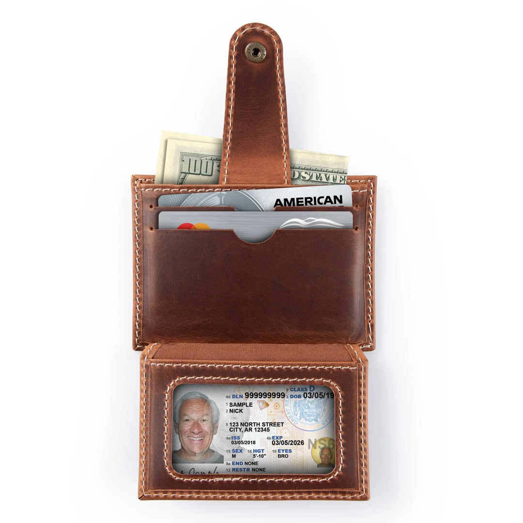 Haines Leather Snap ID Card Wallet | Secure Card Holder | Yukon Bags