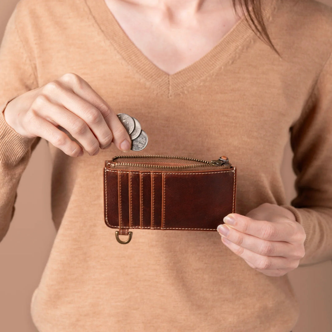 Pine Mini Leather Coin Wallet | Small Change Purse | Yukon Bags