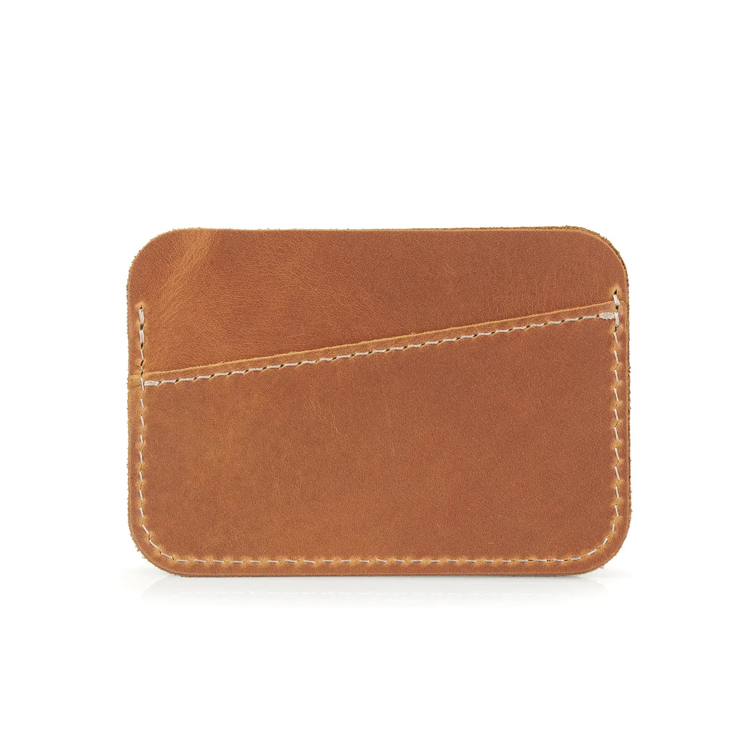 Leather AirTag Cardholder, Slim Full Grain Front Pocket Wallet, Yukon Bags, Tan