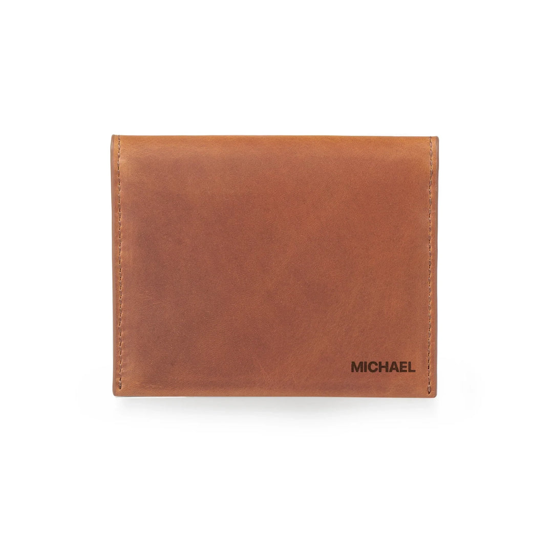 Salmon Leather Envelope Wallet | Minimalist Flap Wallet | Yukon Bags