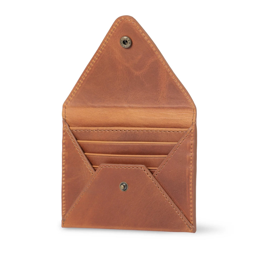 Salmon Leather Envelope Wallet | Minimalist Flap Wallet | Yukon Bags