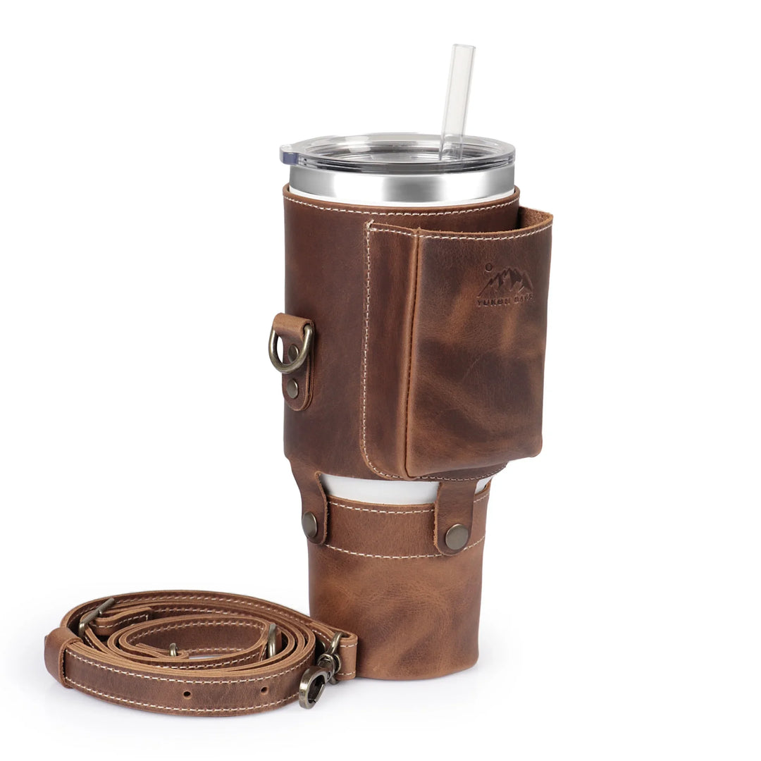 leather bag to fit yeti Leather YETI Rambler Straw Mug Pouch