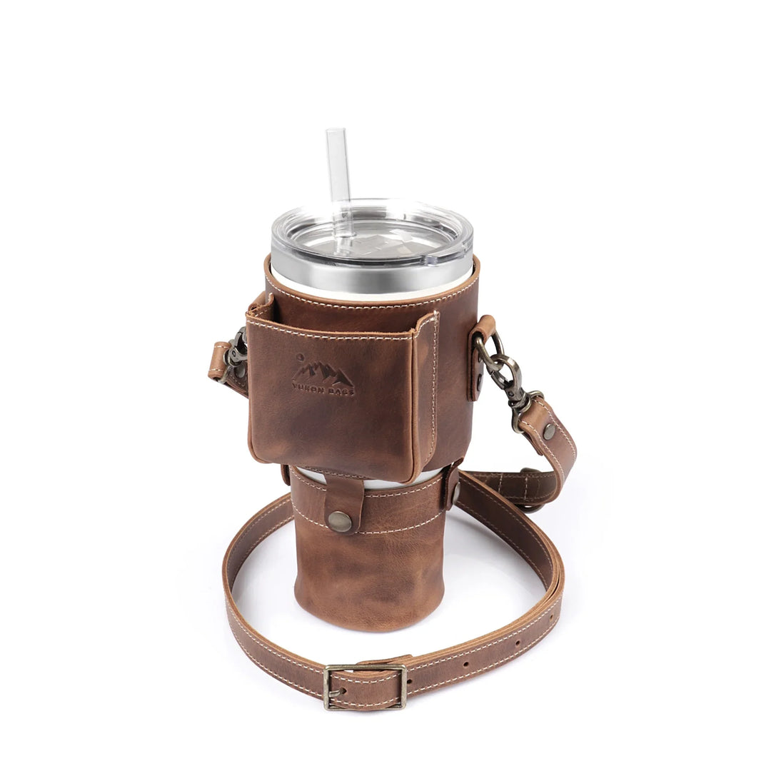 Leather YETI Rambler Straw Mug Pouch