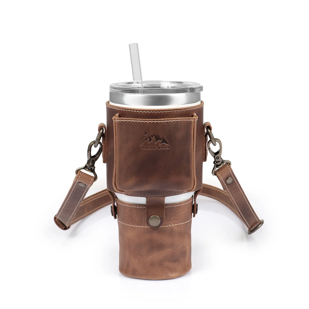 Leather YETI Rambler Straw Mug Pouch