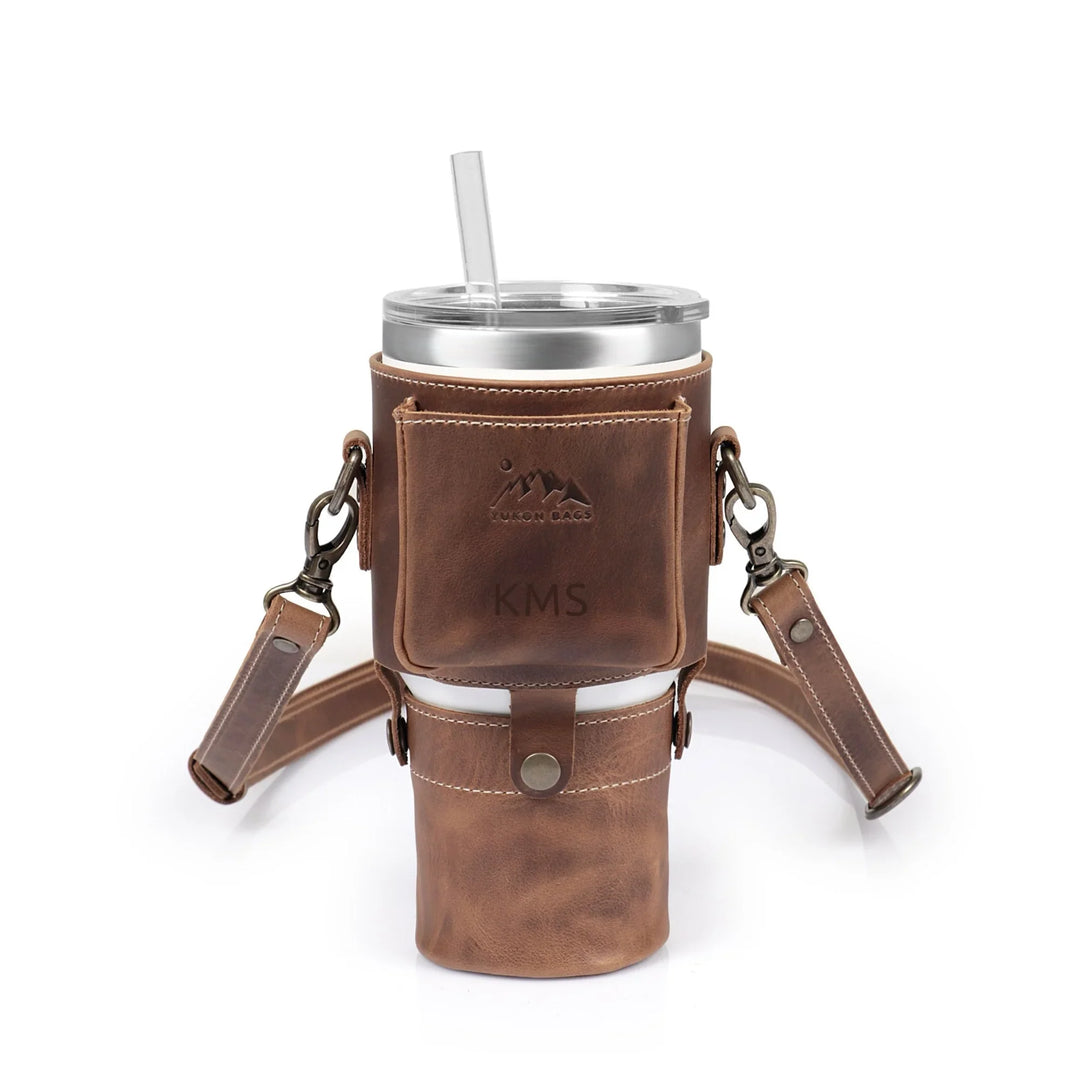 Leather YETI Rambler Straw Mug Pouch
