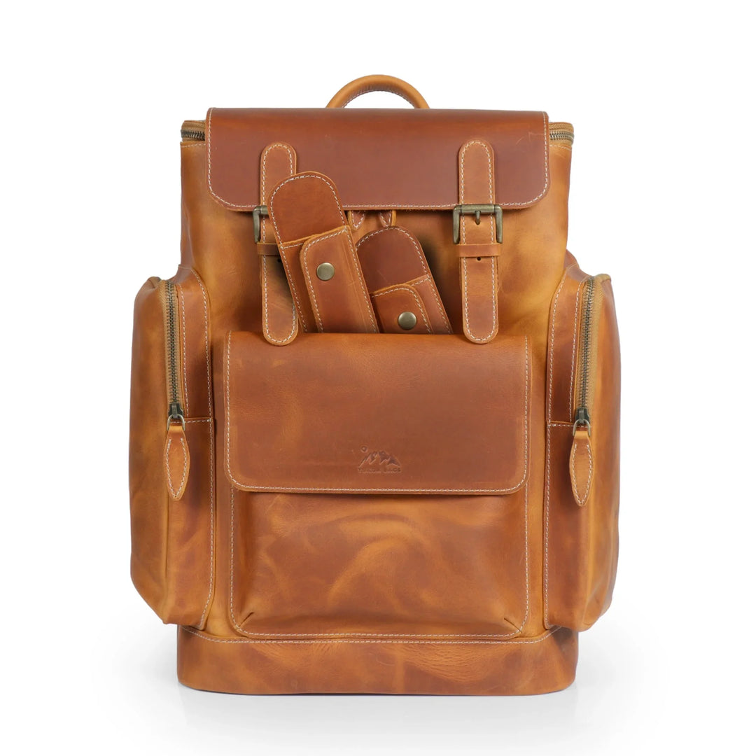 crazy horse mens leather backpack Yukon Crazy Horse Leather Backpack - Fits 16" Laptop
