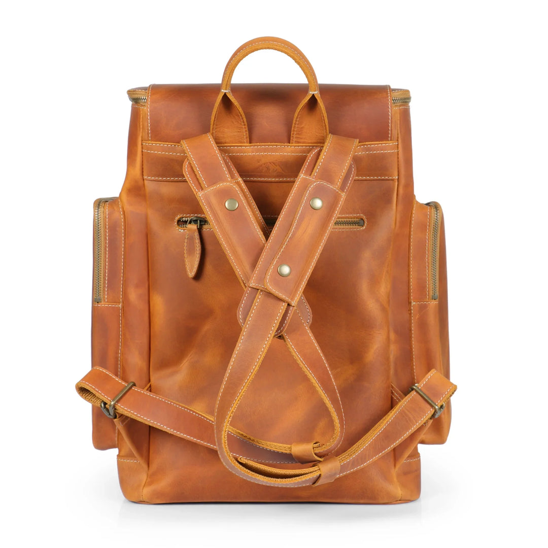 designer leather backpacks womens horse Yukon Crazy Horse Leather Backpack - Fits 16" Laptop