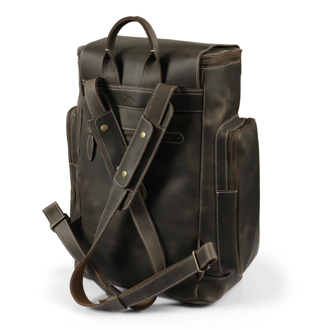 designer leather backpacks womens horse Yukon Crazy Horse Leather Backpack - Fits 16" Laptop
