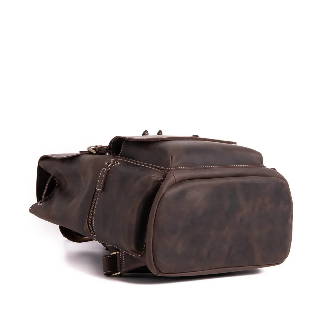 3-4 oz leather backpack Leather Laptop Backpack, Full Grain Large Backpack, Fits 16" Laptop, Yukon Bags, Chestnut