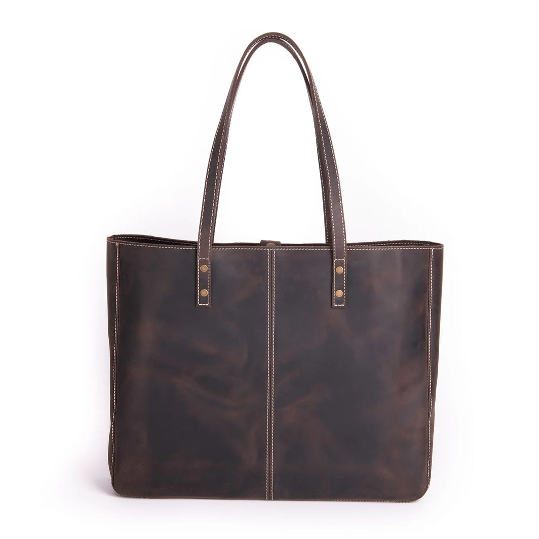 La Biche Leather Laptop Tote | Fits 16