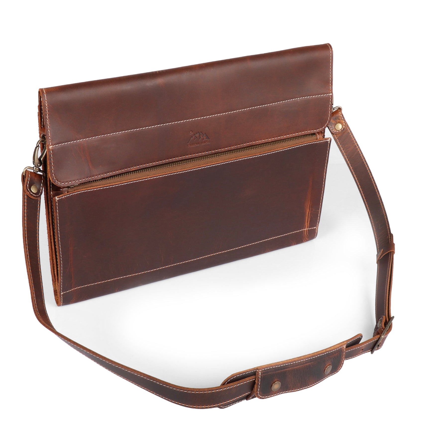Logan Leather Laptop Sleeve with Strap, Tan / 13 - 14