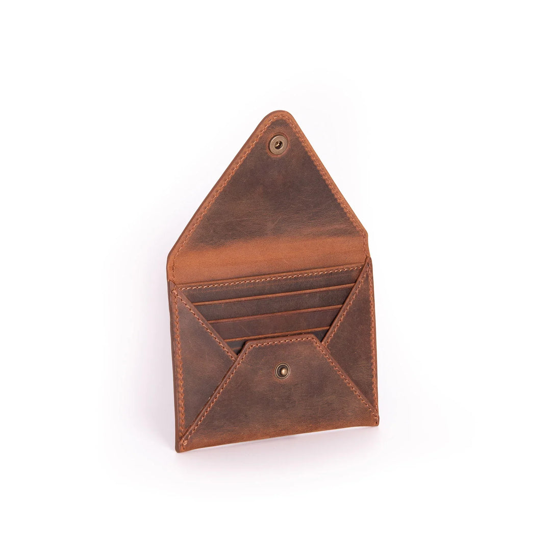 Salmon Leather Envelope Wallet | Minimalist Flap Wallet | Yukon Bags