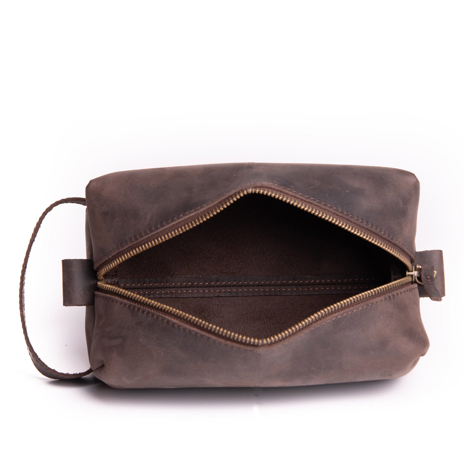 Nubuck Leather Makeup Bag & Toiletry Bag DIY Kit | Handmade Dopp Kit