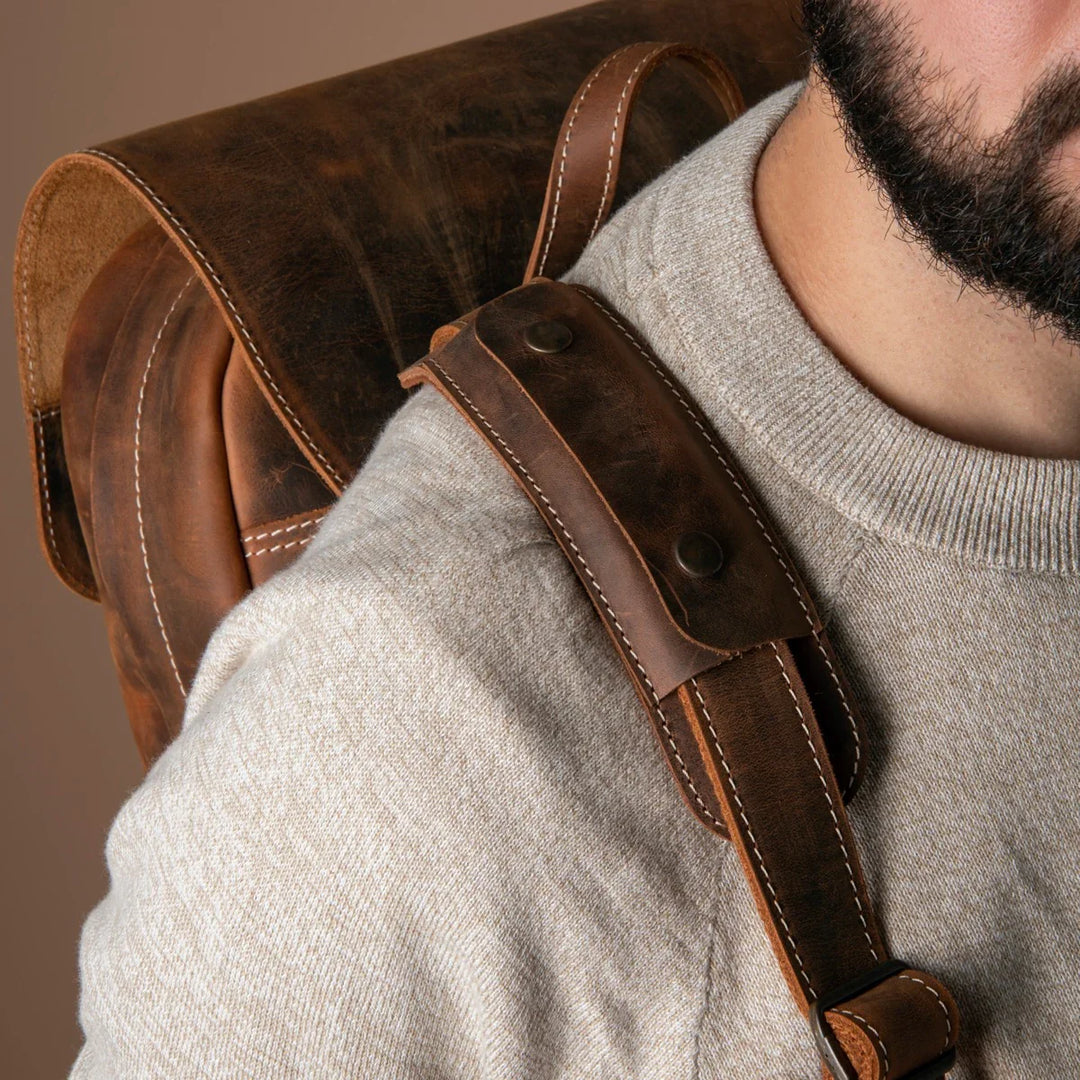backpack strap leather Caribou Leather Shoulder Strap Pads | Set of 2 Cushions